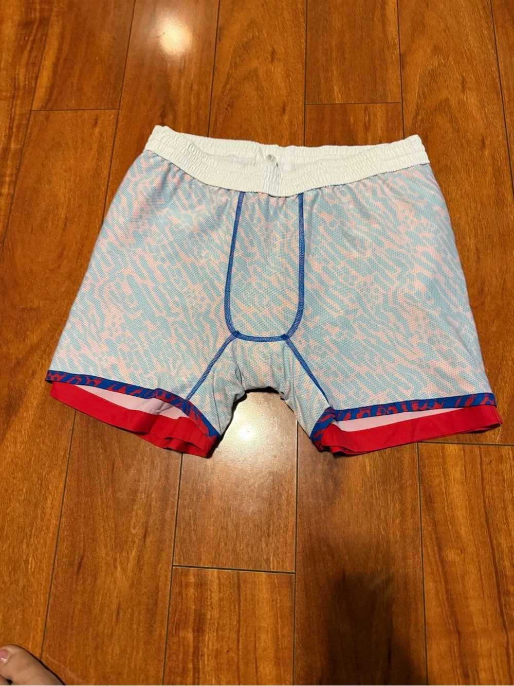chubbies Red, Blue & White Colorblock Swim Trunks